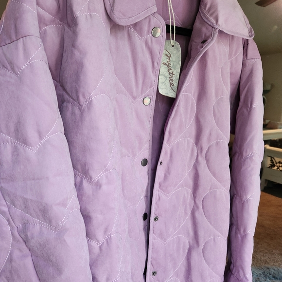 Mystree Lavender Quilted Heart Jacket - Picture 2 of 6